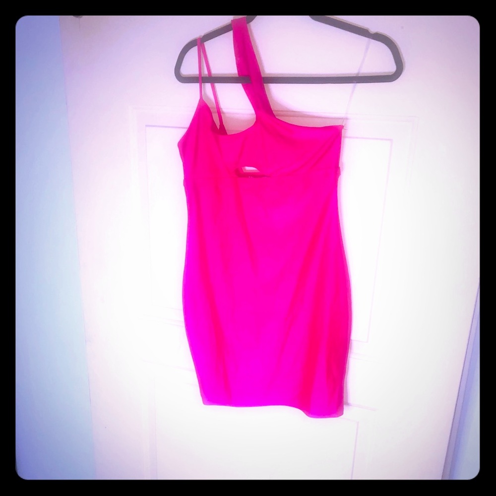 Neon one should mini dress